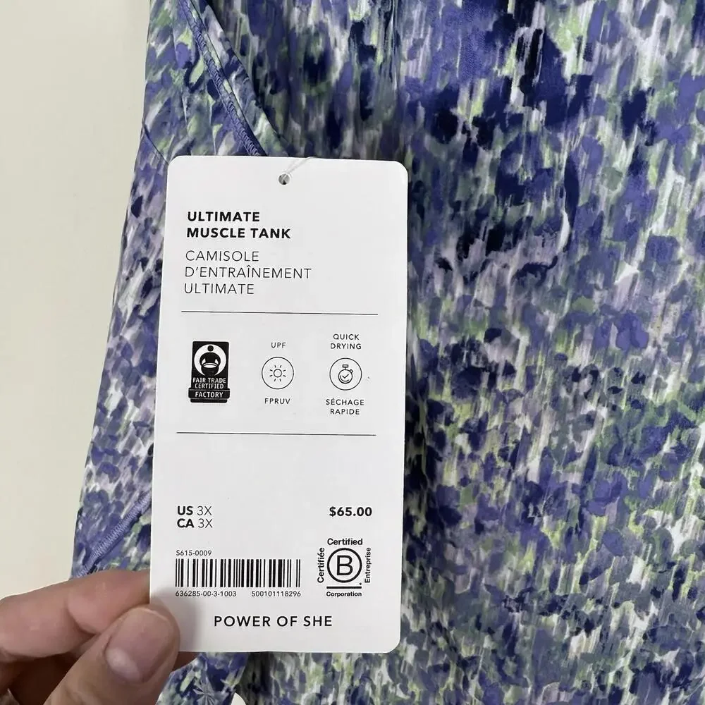 Athleta Ultimate Muscle Tank Women Size 3X Abstract Print NWT $65 UPF Quick Dry - Picture 4 of 8